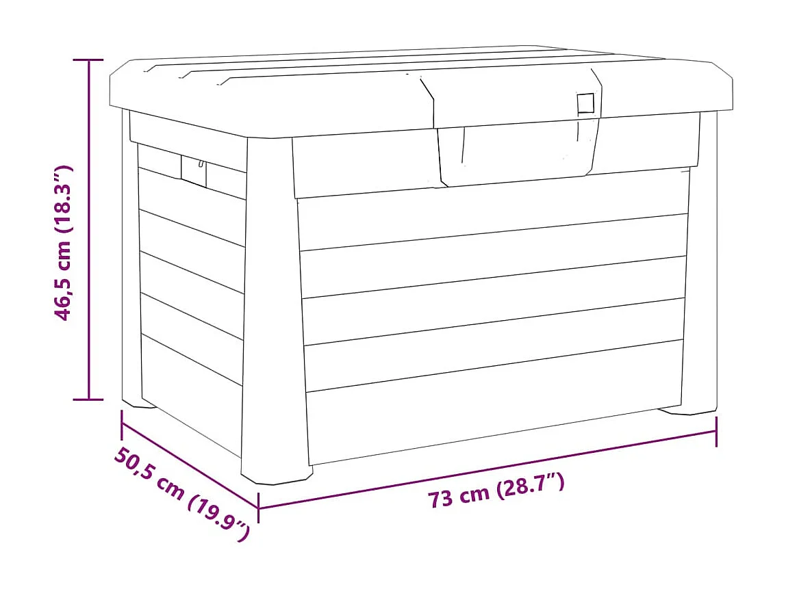 Outdoor-Kissenbox Grau 73x50,5x46,5 cm Polypropylen