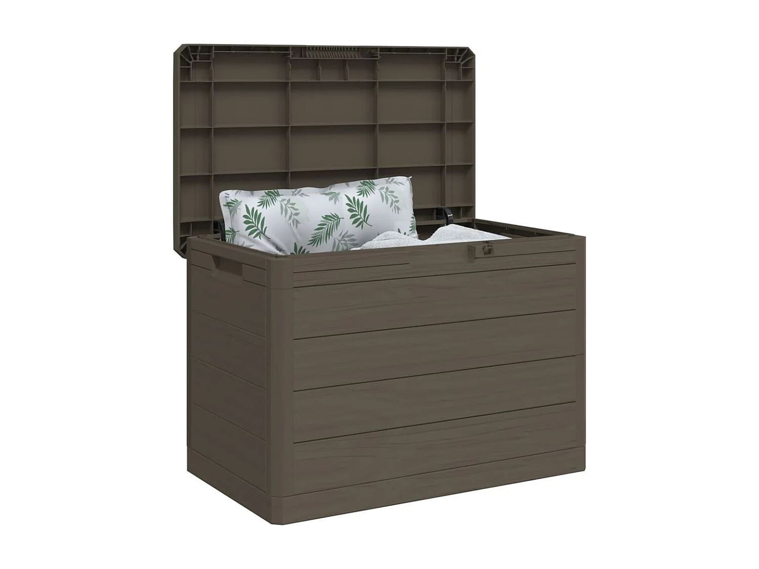 Caixa para almofadões de exterior polipropileno castanho