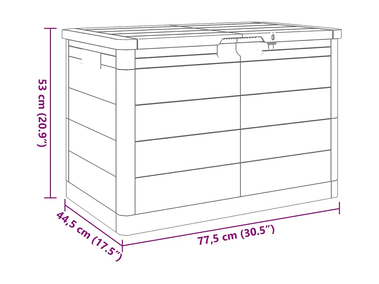 Caixa para almofadões de exterior polipropileno castanho