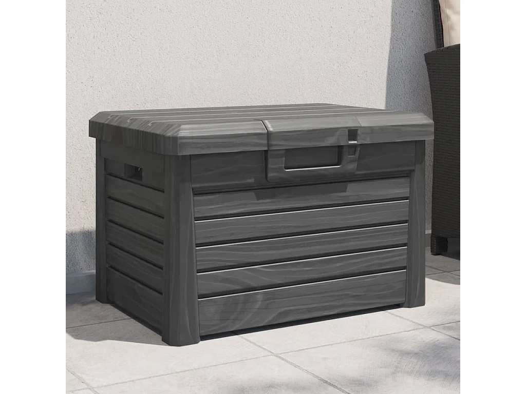 Boîte à coussins d'extérieur anthracite polypropylène