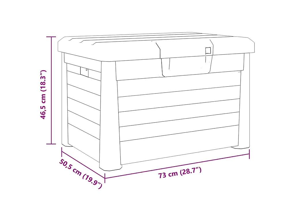 Boîte à coussins d'extérieur anthracite polypropylène