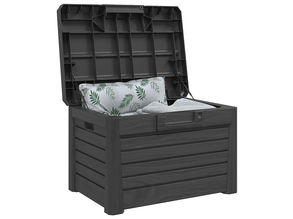 Boîte à coussins d'extérieur anthracite polypropylène