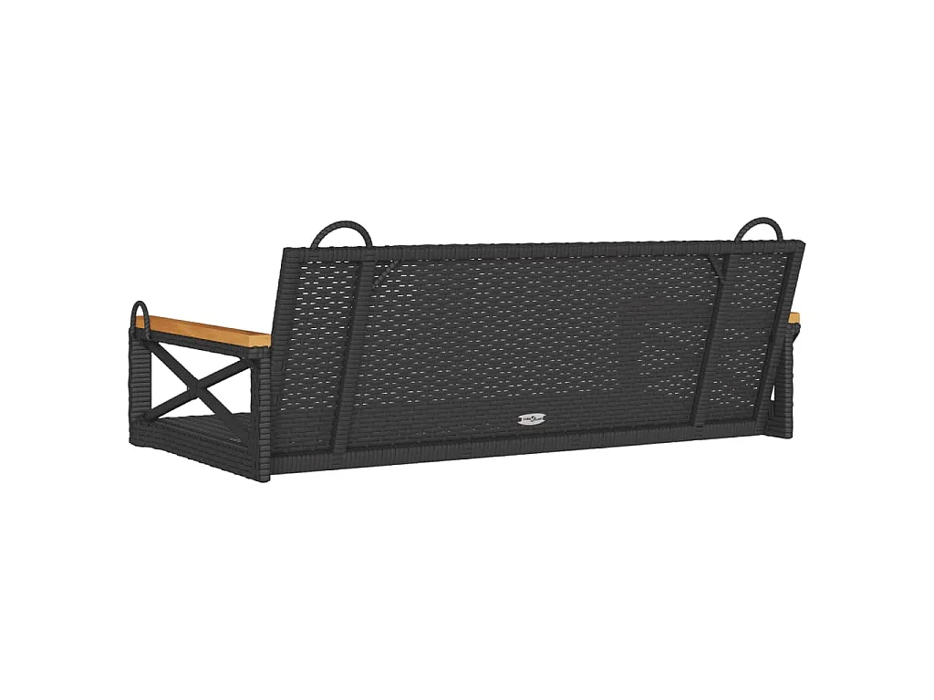 Balancelle noir 109x62x40 cm résine tressée