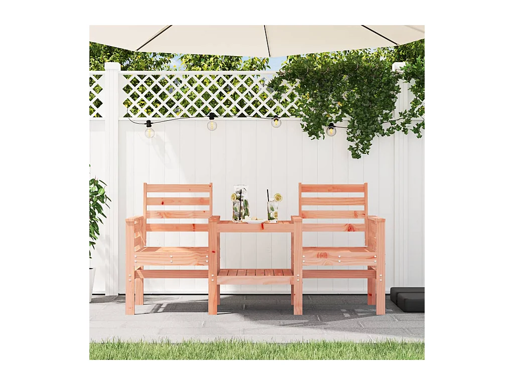 Panca da Giardino con Tavolino 2 Posti Legno Massello Douglas