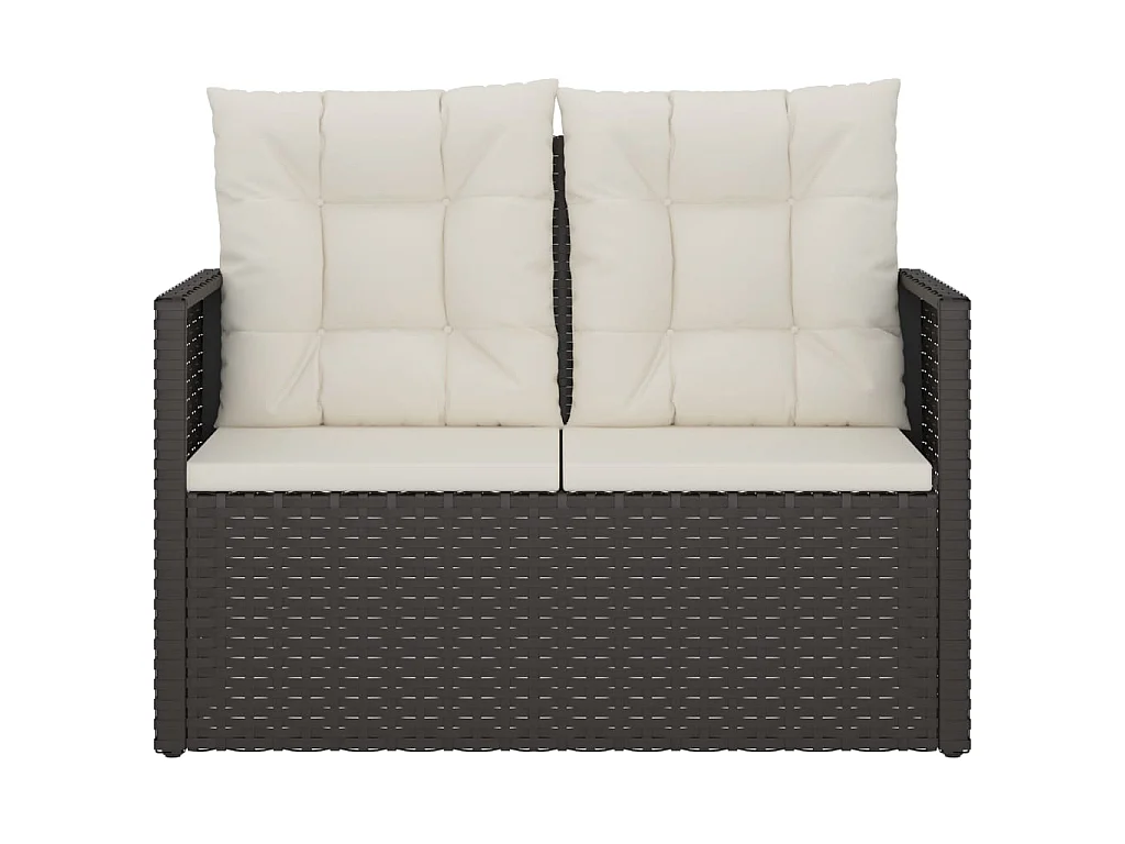 Gartenbank mit Kissen Schwarz 105 cm Poly Rattan