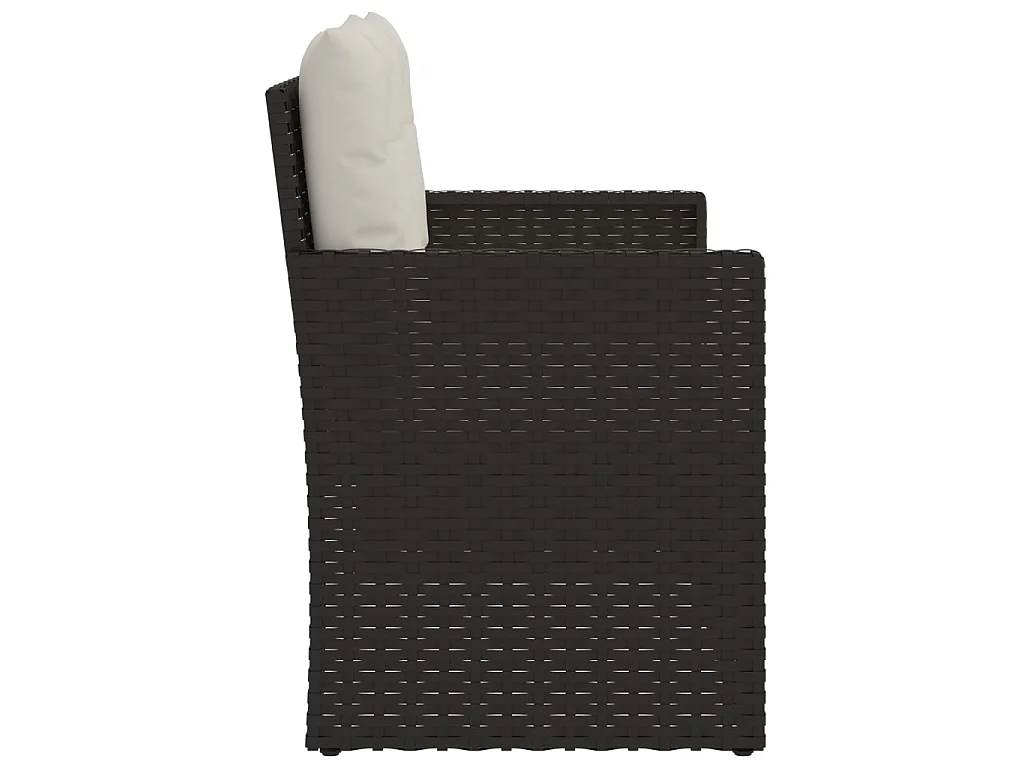 Gartenbank mit Kissen Schwarz 105 cm Poly Rattan