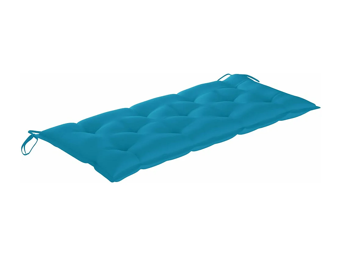 Banc Batavia avec coussin bleu clair 120 cm Bois de teck massif