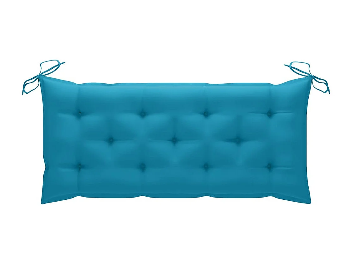 Banc Batavia avec coussin bleu clair 120 cm Bois de teck massif