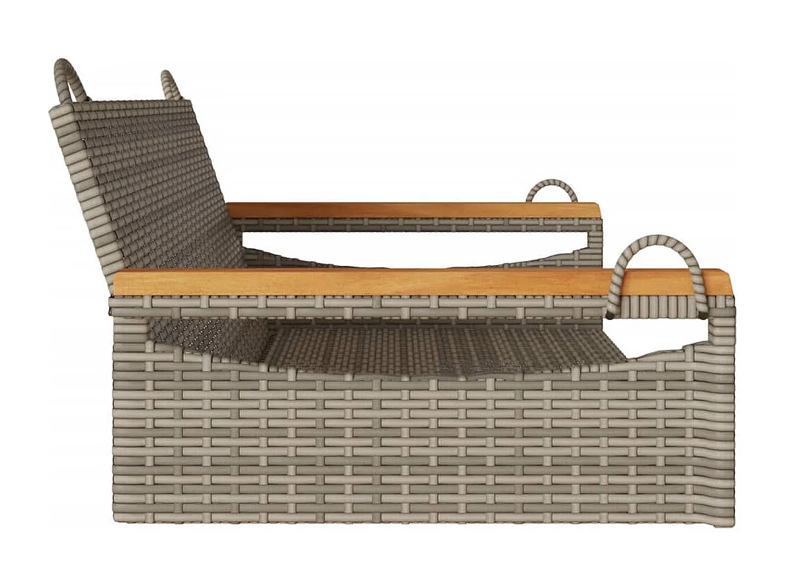 Banco baloiço 109x62x40 cm vime PE cinzento