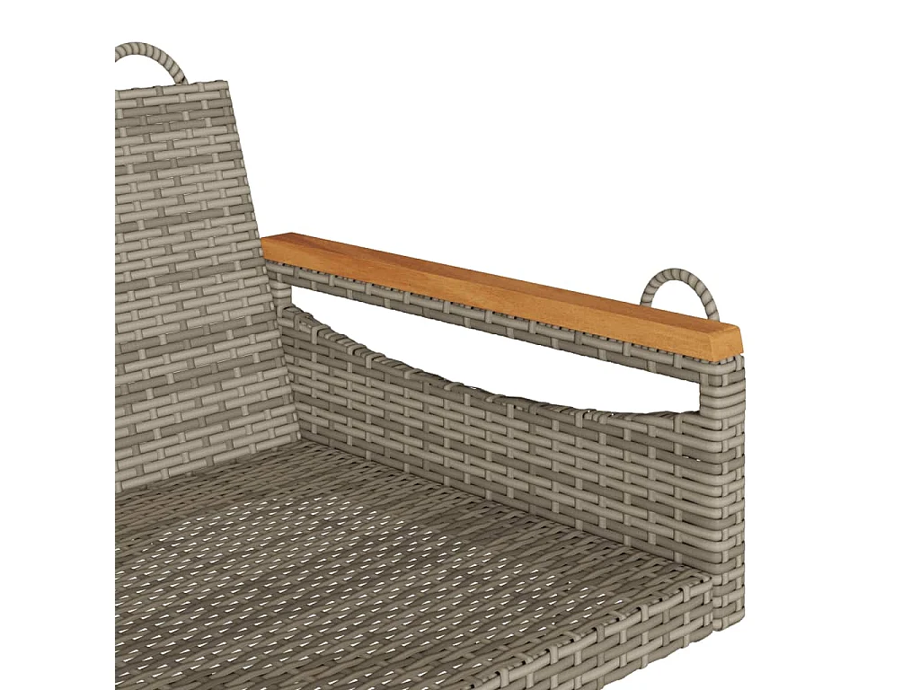 Banco baloiço 109x62x40 cm vime PE cinzento