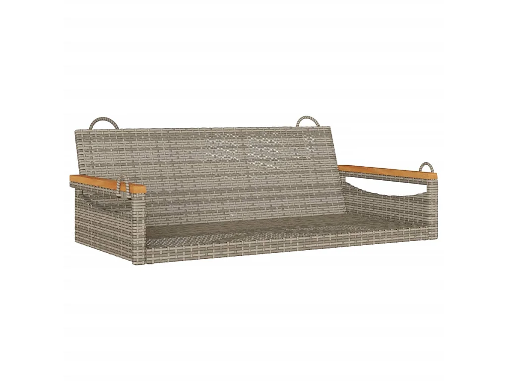 Schommelbank 109x62x40 cm poly rattan grijs