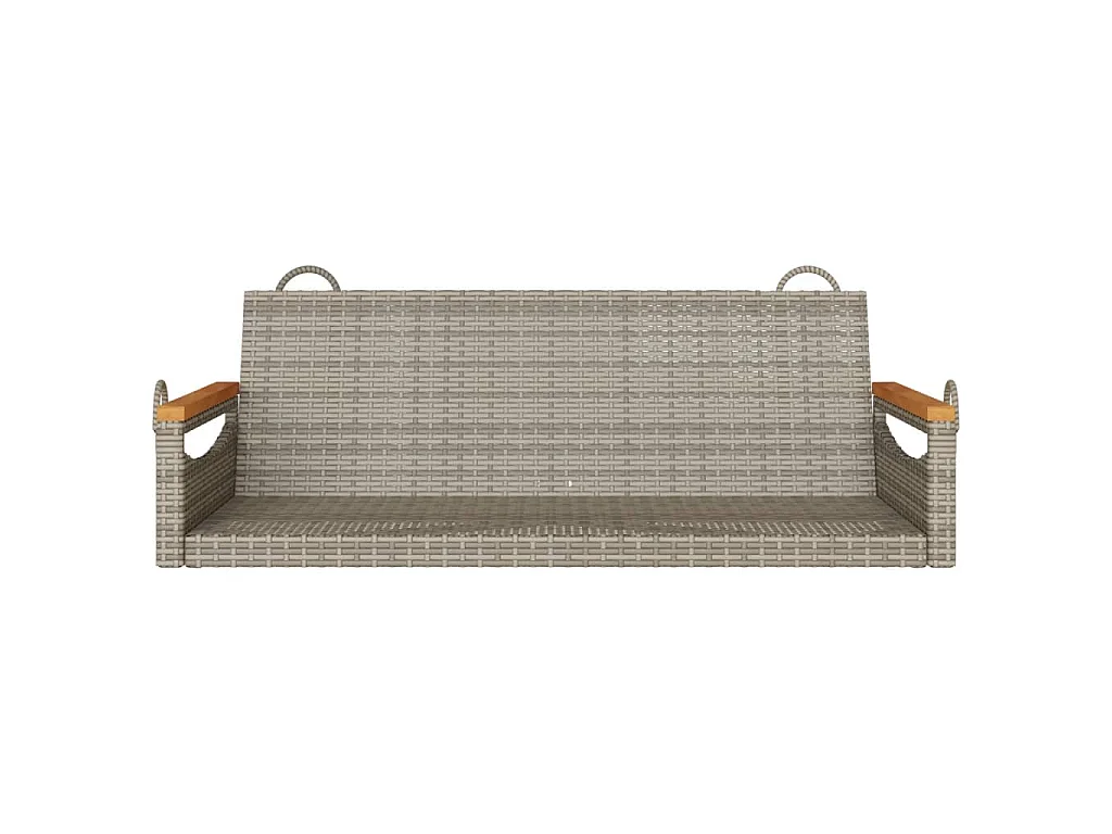 Schommelbank 109x62x40 cm poly rattan grijs
