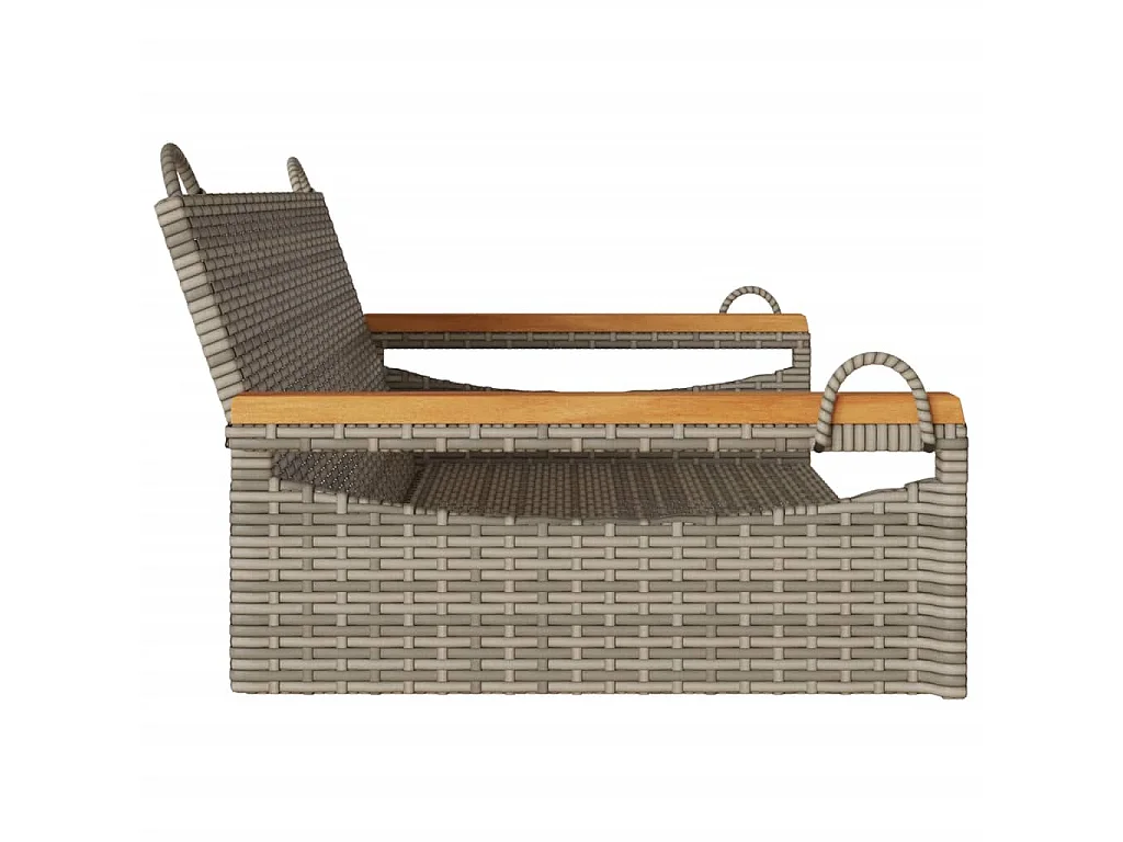 Schommelbank 109x62x40 cm poly rattan grijs