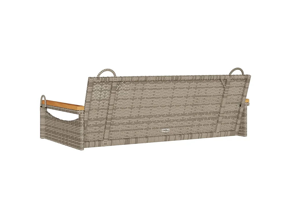 Schommelbank 109x62x40 cm poly rattan grijs