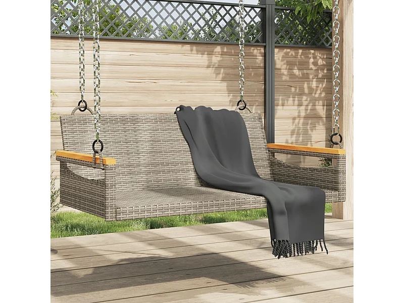 Schommelbank 109x62x40 cm poly rattan grijs