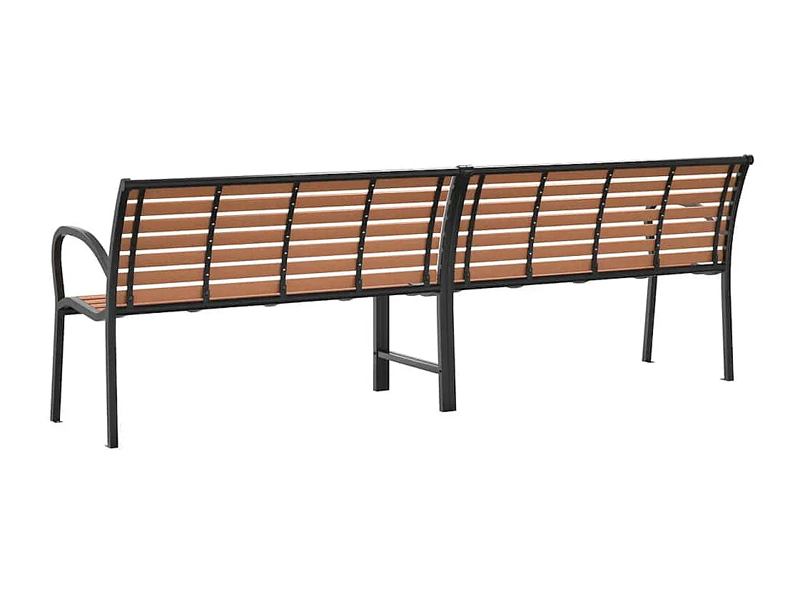 Gartenbank Braun 231 cm Holz & Pulverbeschichteter Stahl