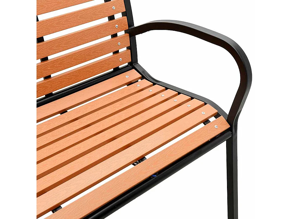 Gartenbank Braun 231 cm Holz & Pulverbeschichteter Stahl