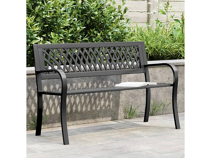 Tuinbank 120 cm staal zwart