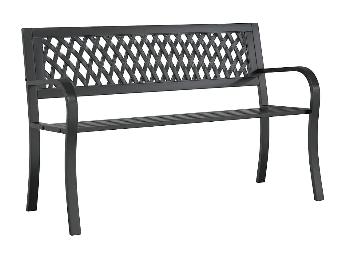 Banc de jardin Noir 120 cm Acier