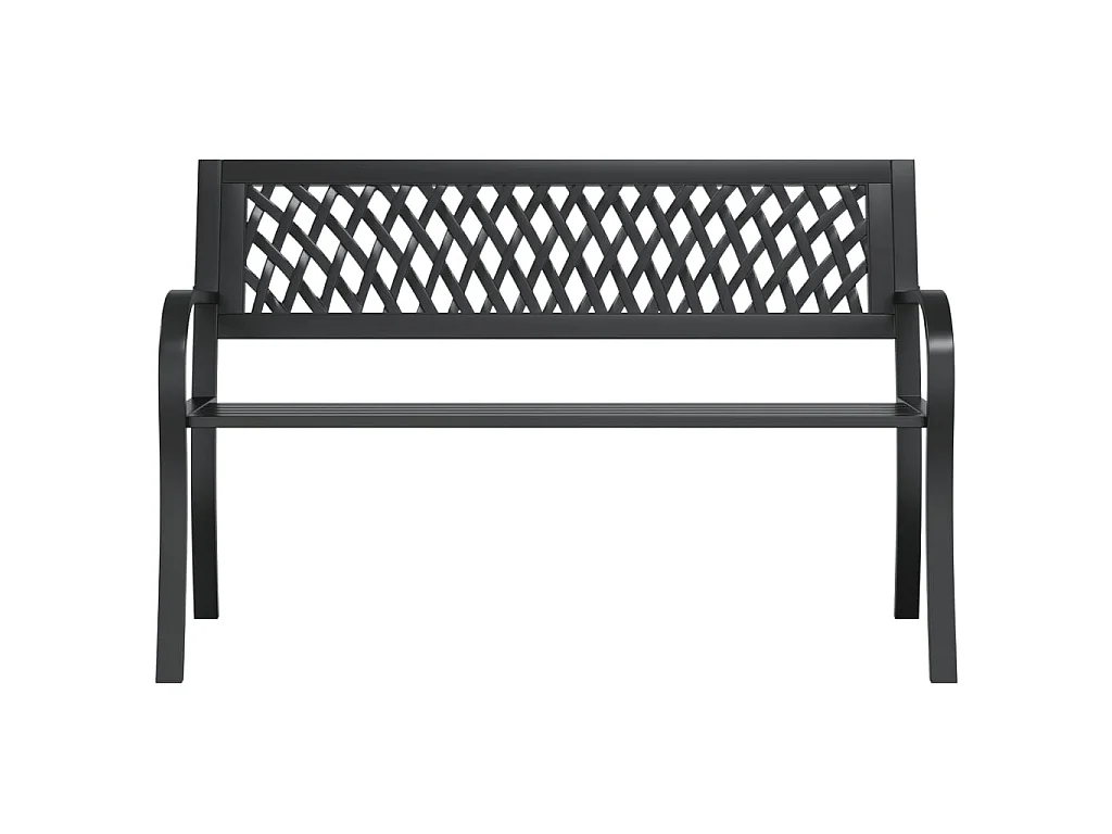 Banco de jardim 120 cm aço preto
