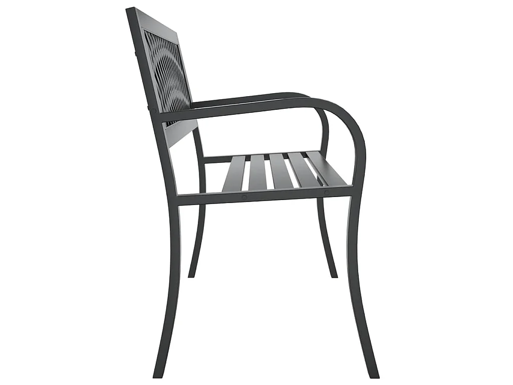 Banco de jardim 120 cm aço preto