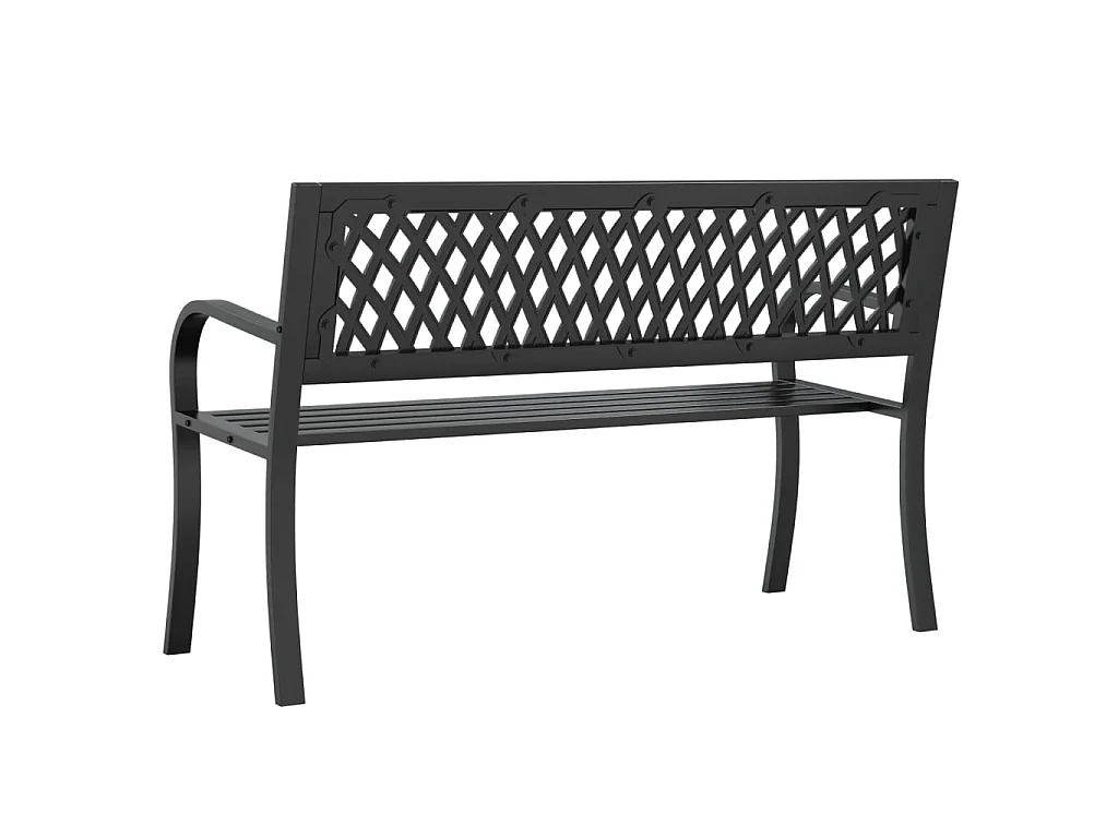 Banco de jardim 120 cm aço preto