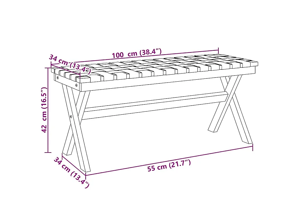 Gartenbank Schwarz Massivholz Akazie und Stoff