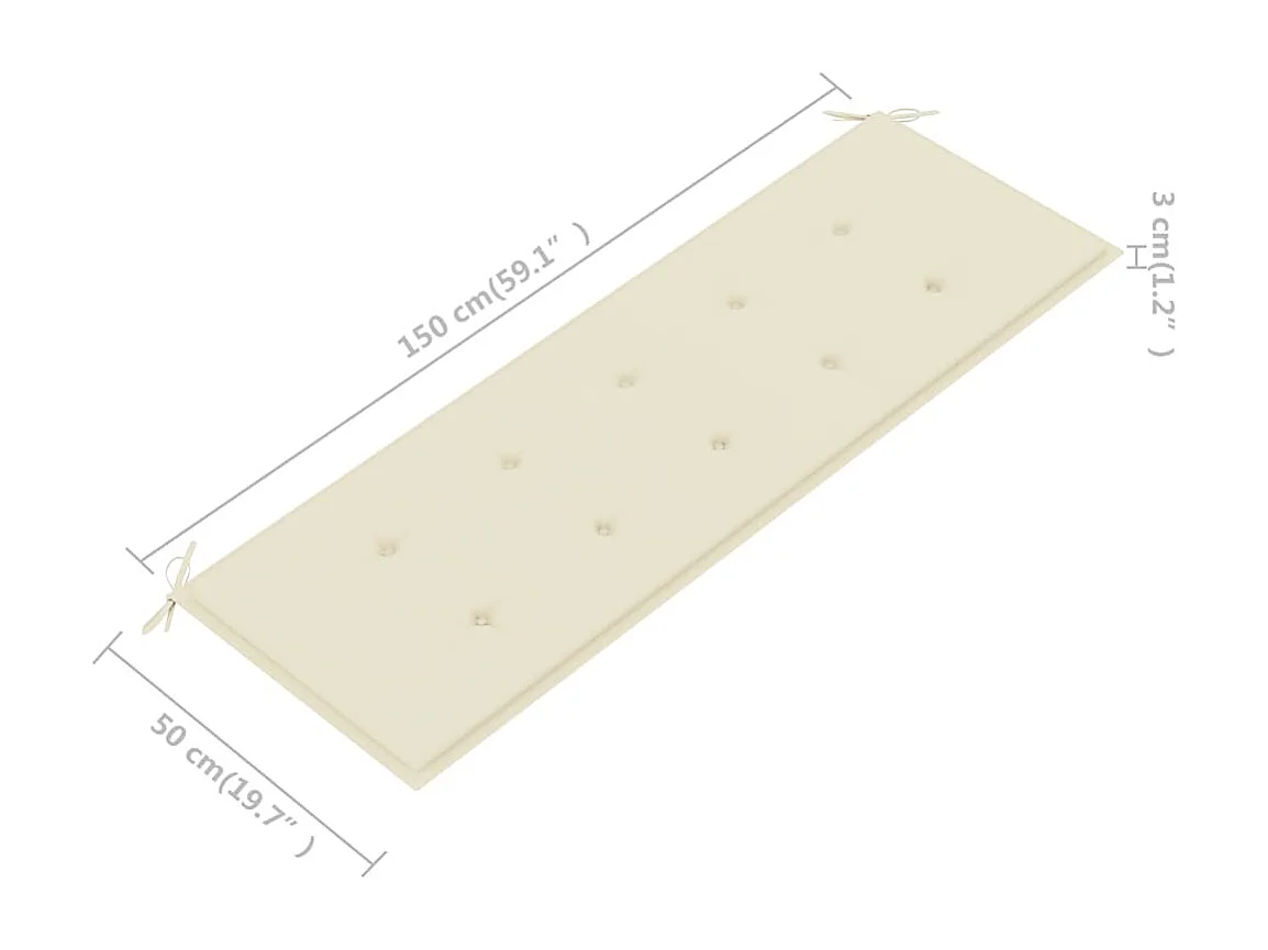 Panchina da Giardino e Cuscino 3 Posti 150cm Eucalipto Massello