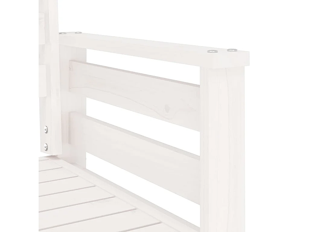 Gartenbank mit Tisch 2-Sitzer Weiß Massivholz Kiefer