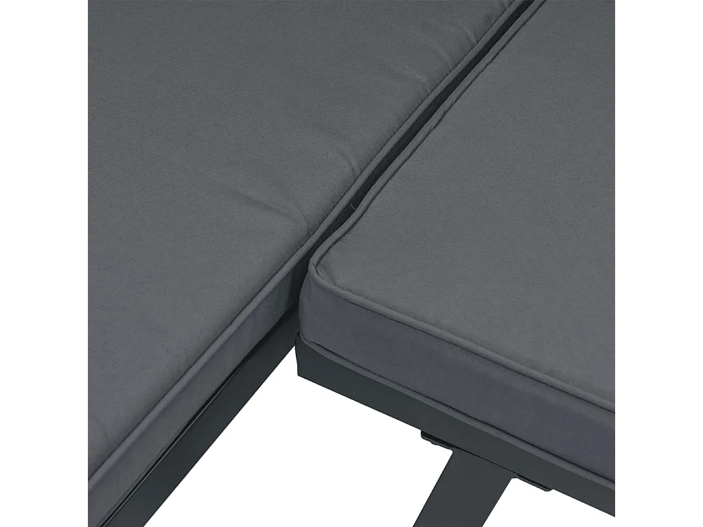 Bancs de jardin avec coussins lot de 2 acier enduit de poudre