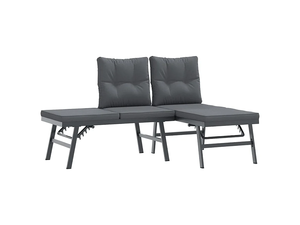 Bancs de jardin avec coussins lot de 2 acier enduit de poudre