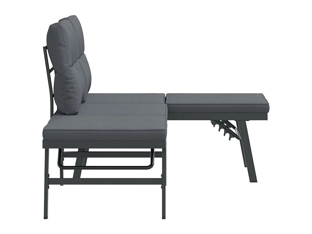 Bancs de jardin avec coussins lot de 2 acier enduit de poudre