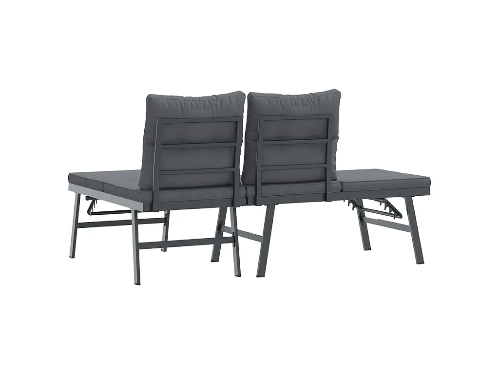 Bancs de jardin avec coussins lot de 2 acier enduit de poudre