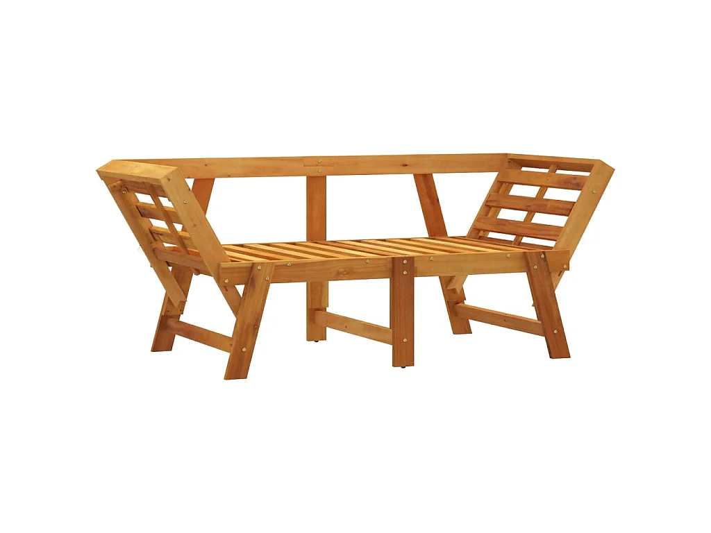 Gartenbank mit Kissen 2-in-1 Massivholz Akazie