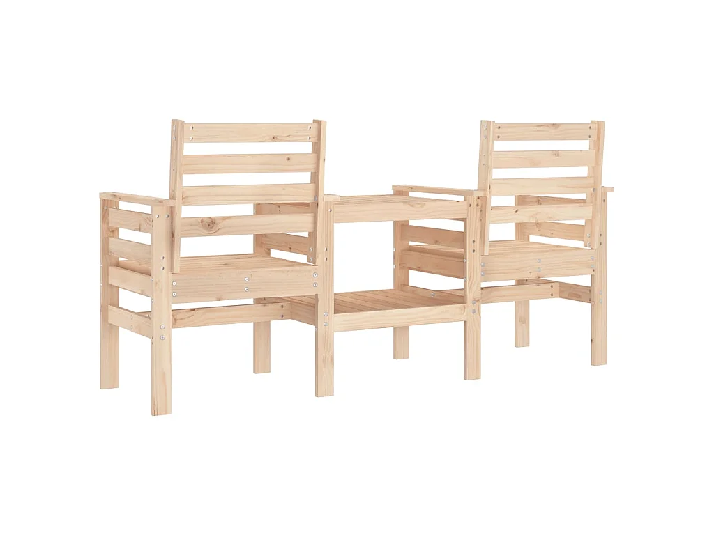 Banc de jardin avec table 2 places bois de pin massif