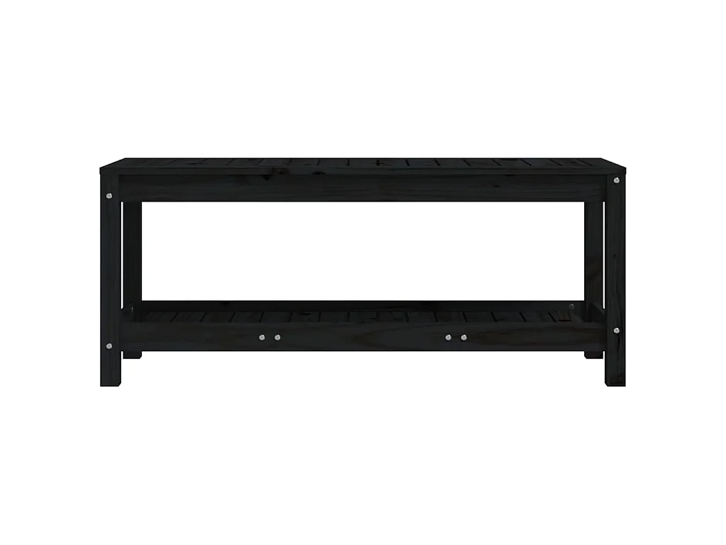 Banco de jardín de madera maciza de pino negro 108x35x45 cm