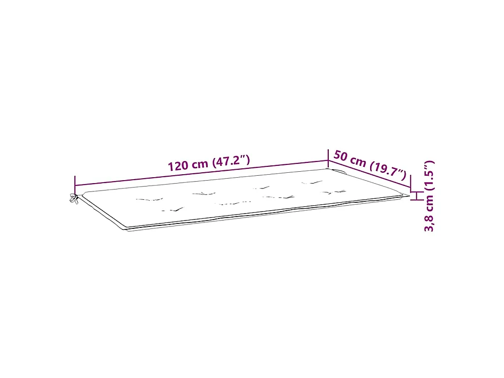 2-Sitzer-Gartenbank mit Auflage 120 cm Massivholz Eukalyptus