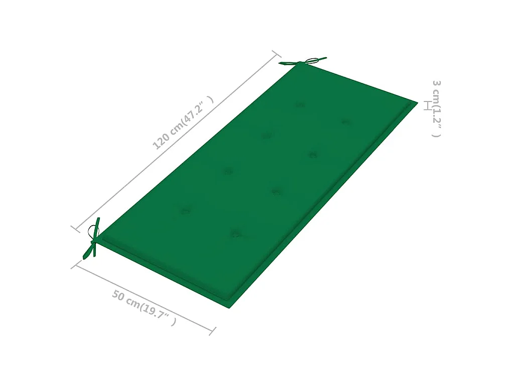 2-Sitzer-Gartenbank mit Auflage 120 cm Massivholz Eukalyptus