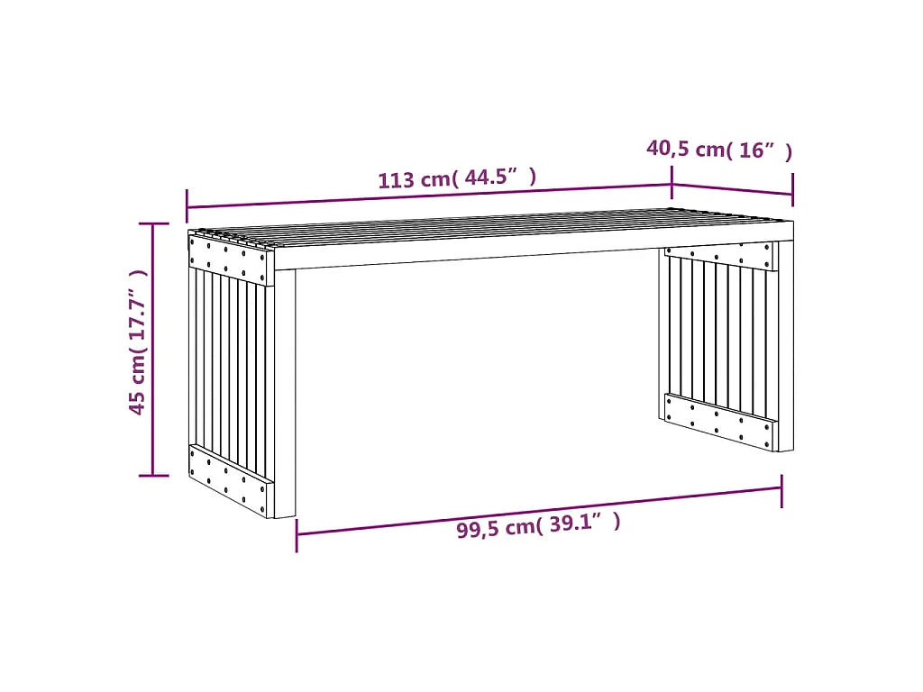 Gartenbank Ausziehbar 212,5x40,5x45 cm Massivholz Douglasie
