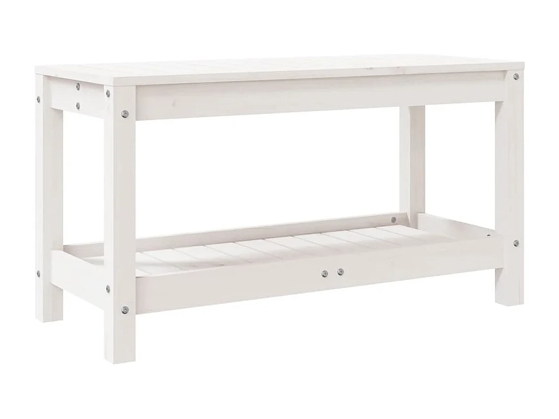 Banco de jardim 82,5x35x45 cm madeira de pinho maciça branco