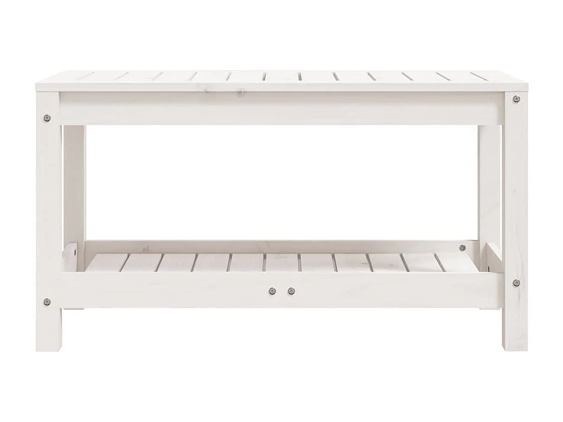 Banco de jardim 82,5x35x45 cm madeira de pinho maciça branco