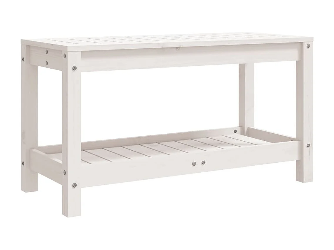 Banco de jardim 82,5x35x45 cm madeira de pinho maciça branco