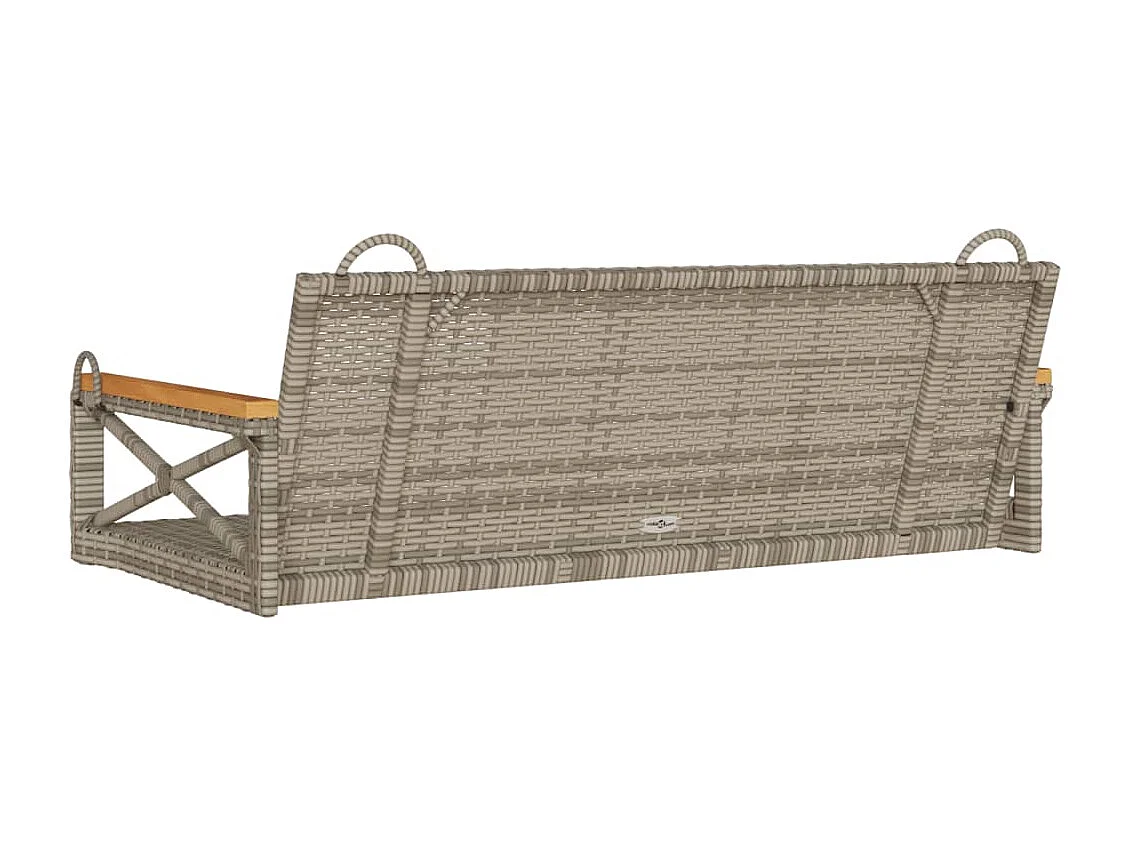 Banco columpio de ratán sintético gris 109x62x40 cm