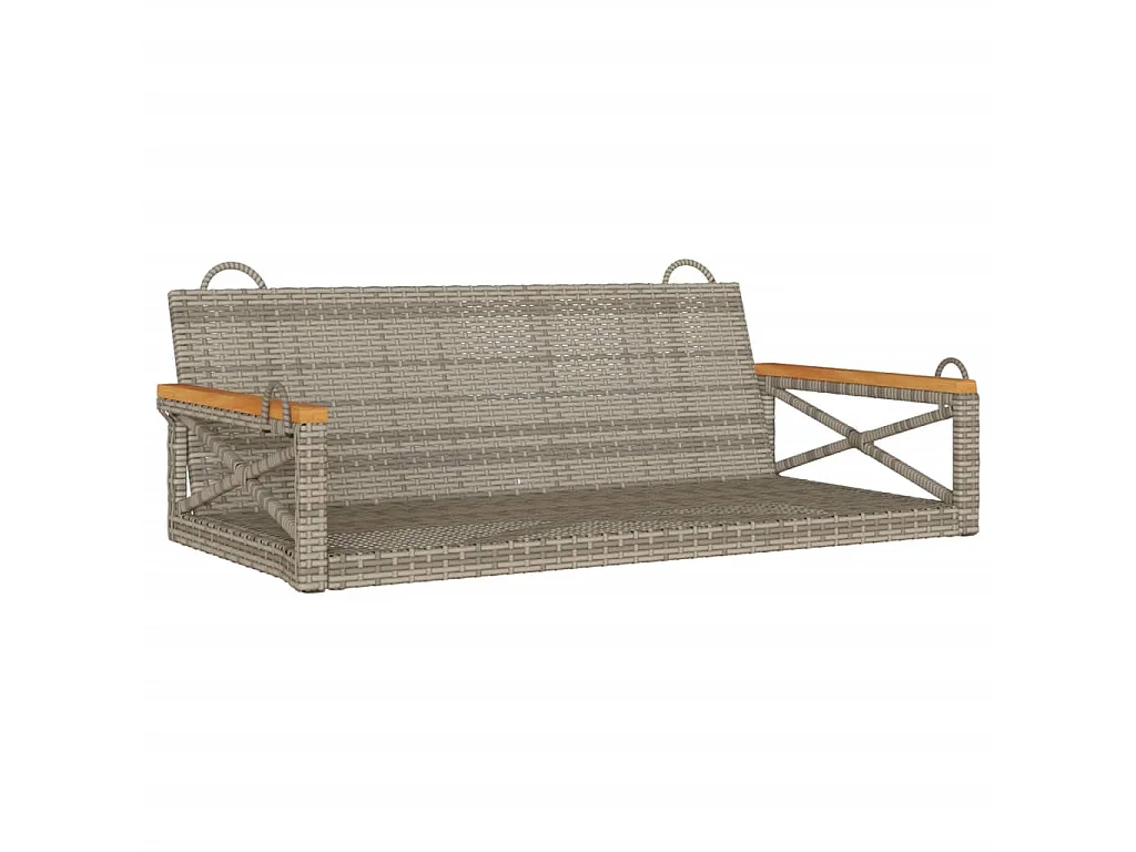 Balancelle gris 109x62x40 cm résine tressée