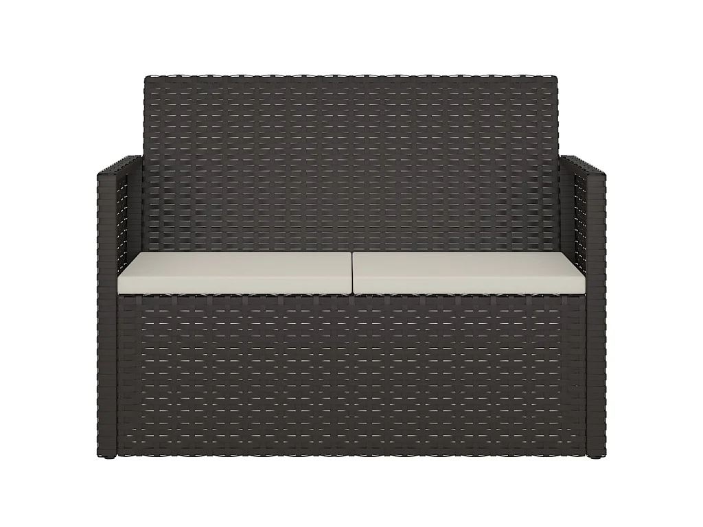 Banc de jardin avec coussins Noir 105 cm Résine tressée