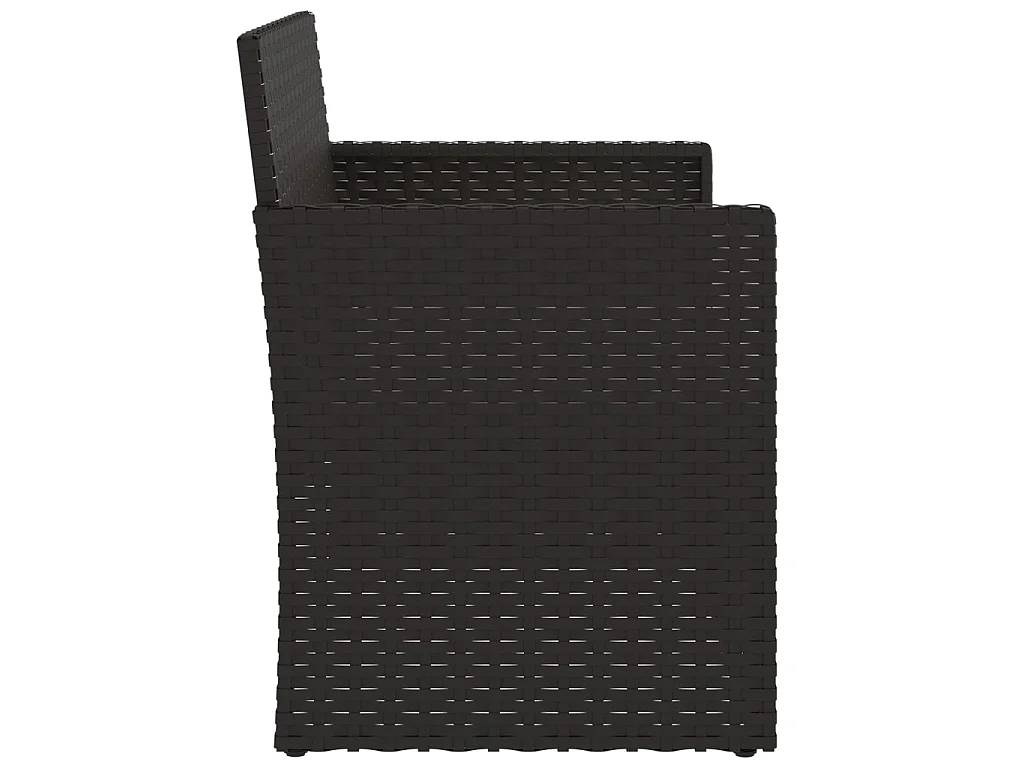 Banc de jardin avec coussins Noir 105 cm Résine tressée