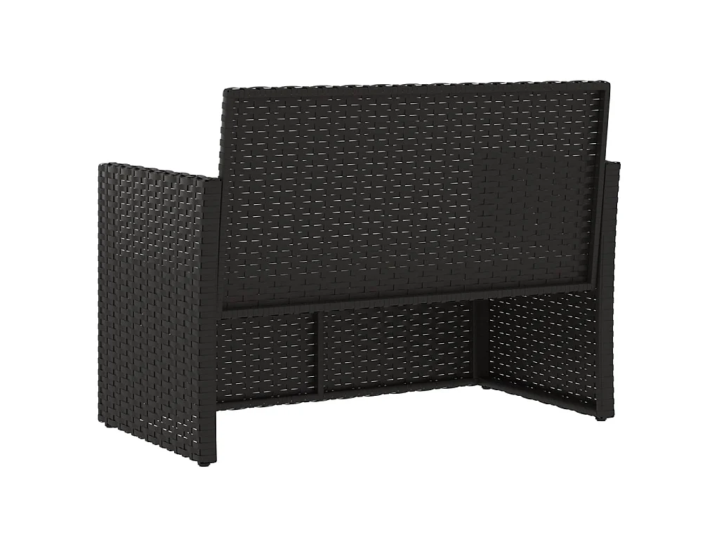 Banc de jardin avec coussins Noir 105 cm Résine tressée