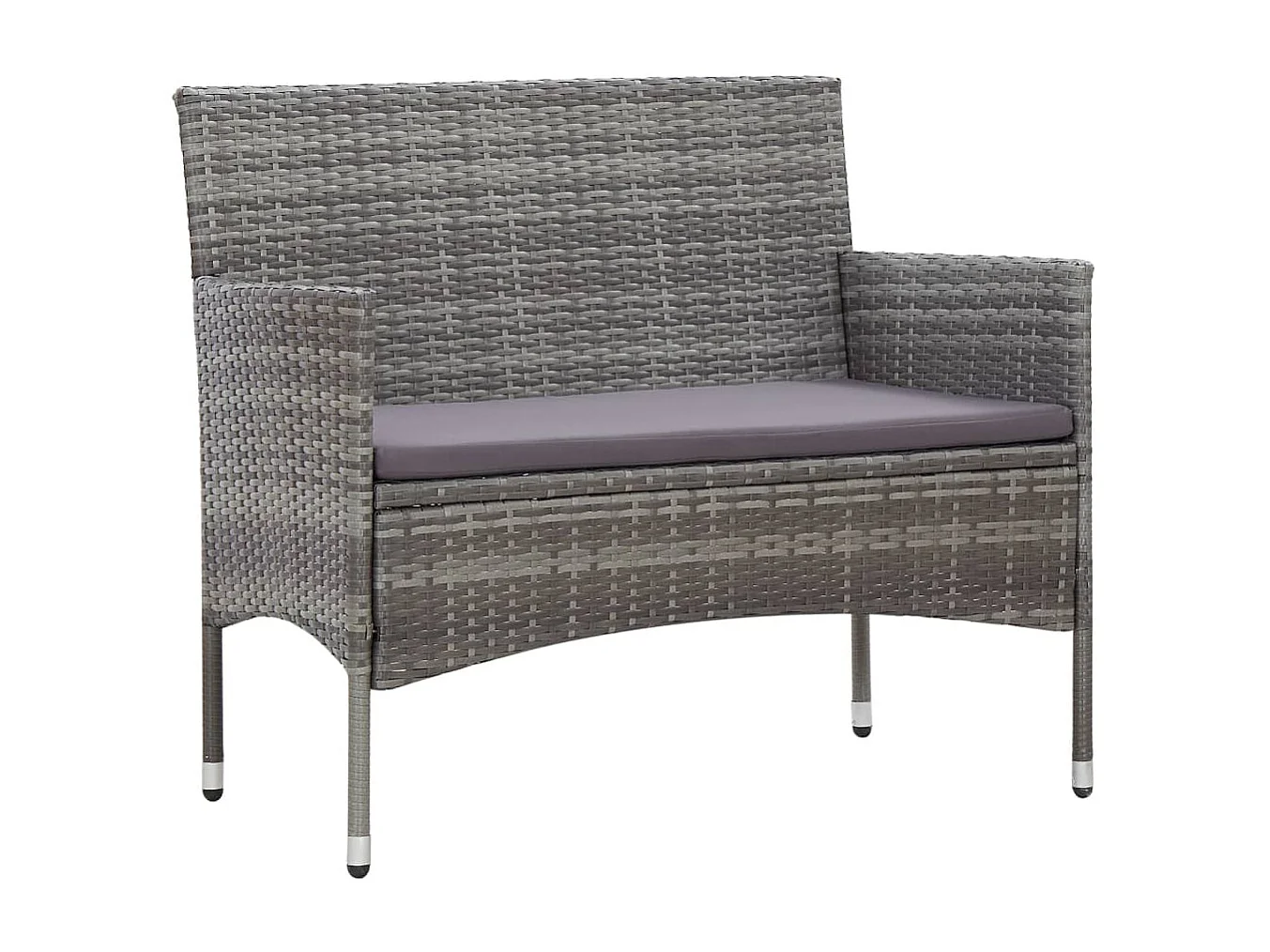Banco de jardim 105 cm vime PE cinzento