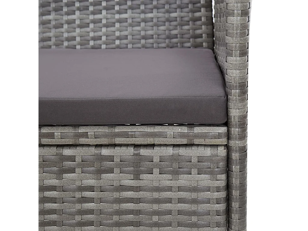 Banco de jardim 105 cm vime PE cinzento