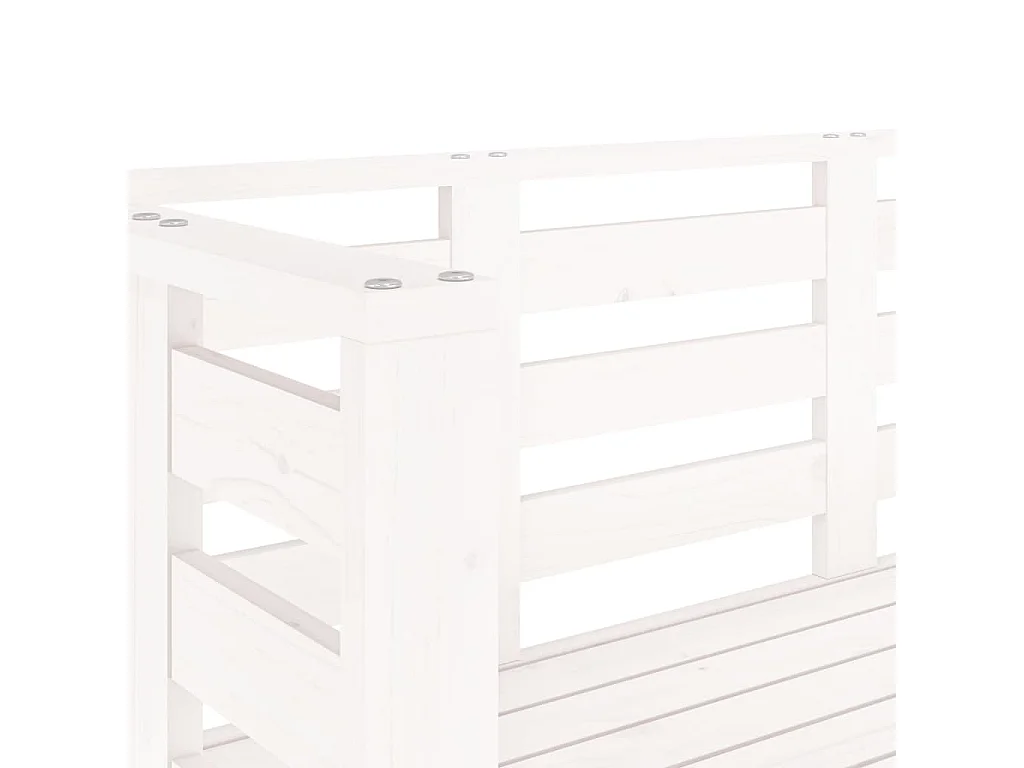 Tuinbankje 111,5x53x71 cm massief grenenhout wit